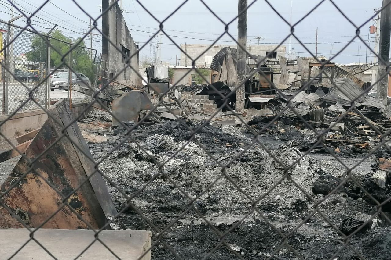 Así quedó la recicladora incendiada en La Cuesta