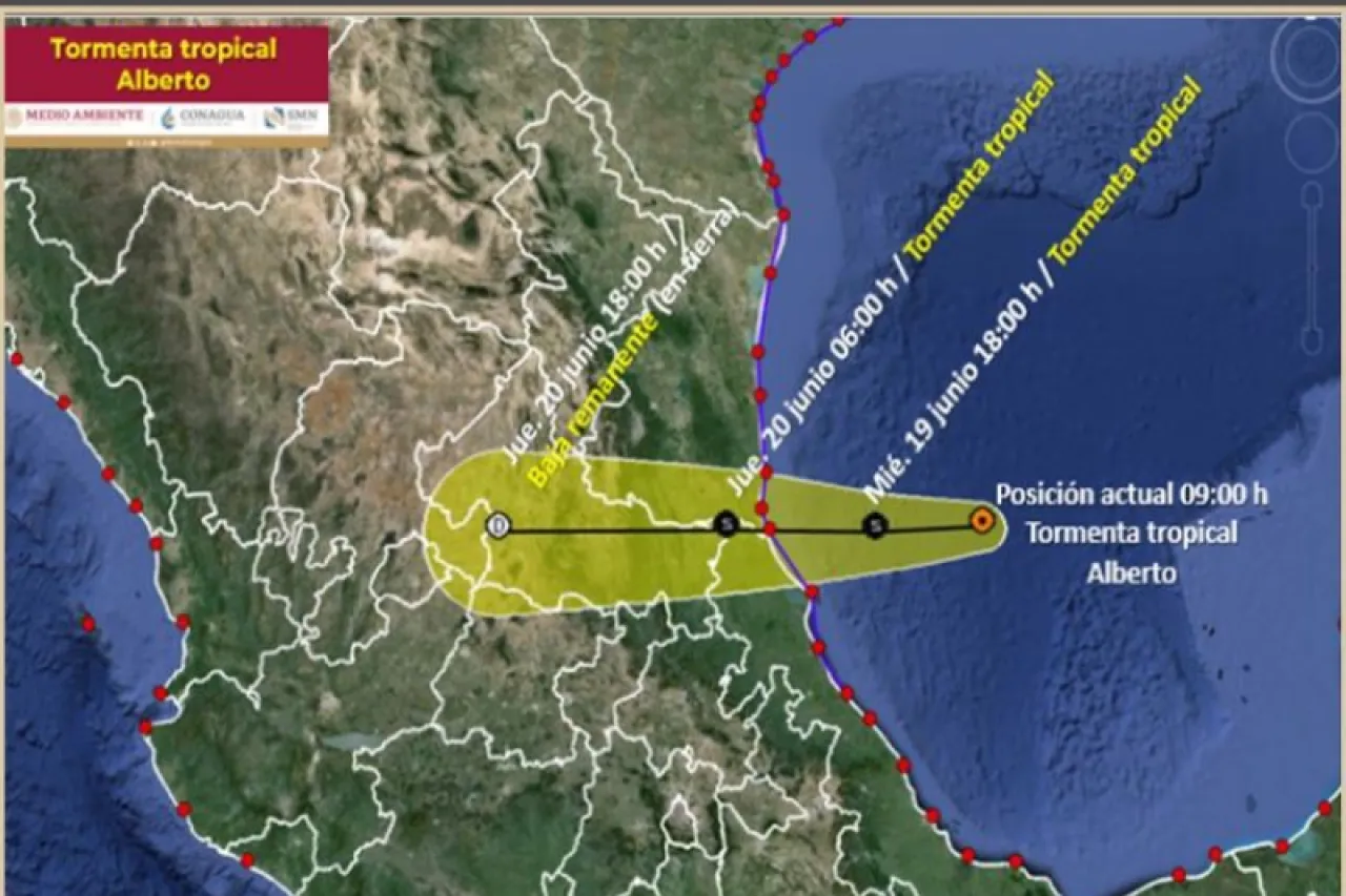 Se forma la tormenta tropical Alberto en el Golfo de México