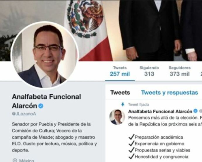 Con extensión de Chrome, Javier Lozano aparece como "analfabeta funcional"