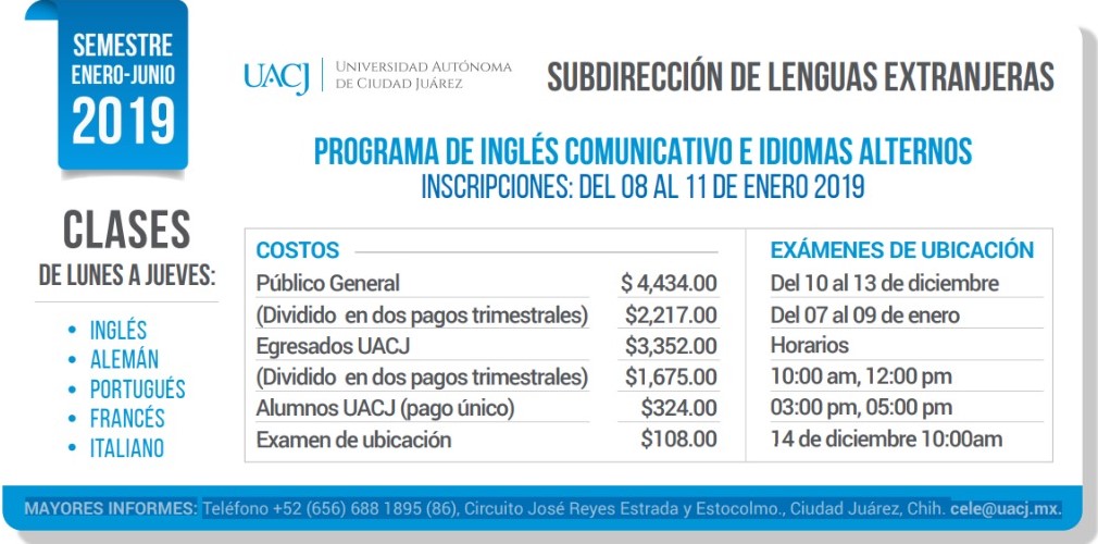 Abre UACJ inscripciones para cursos de lenguas extrajeras