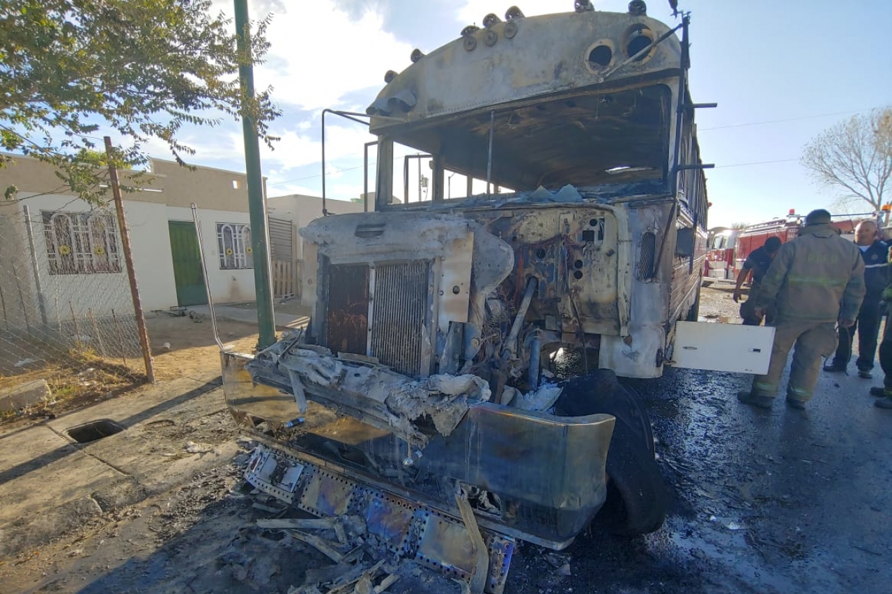 Se incendia camión en Riberas del Bravo