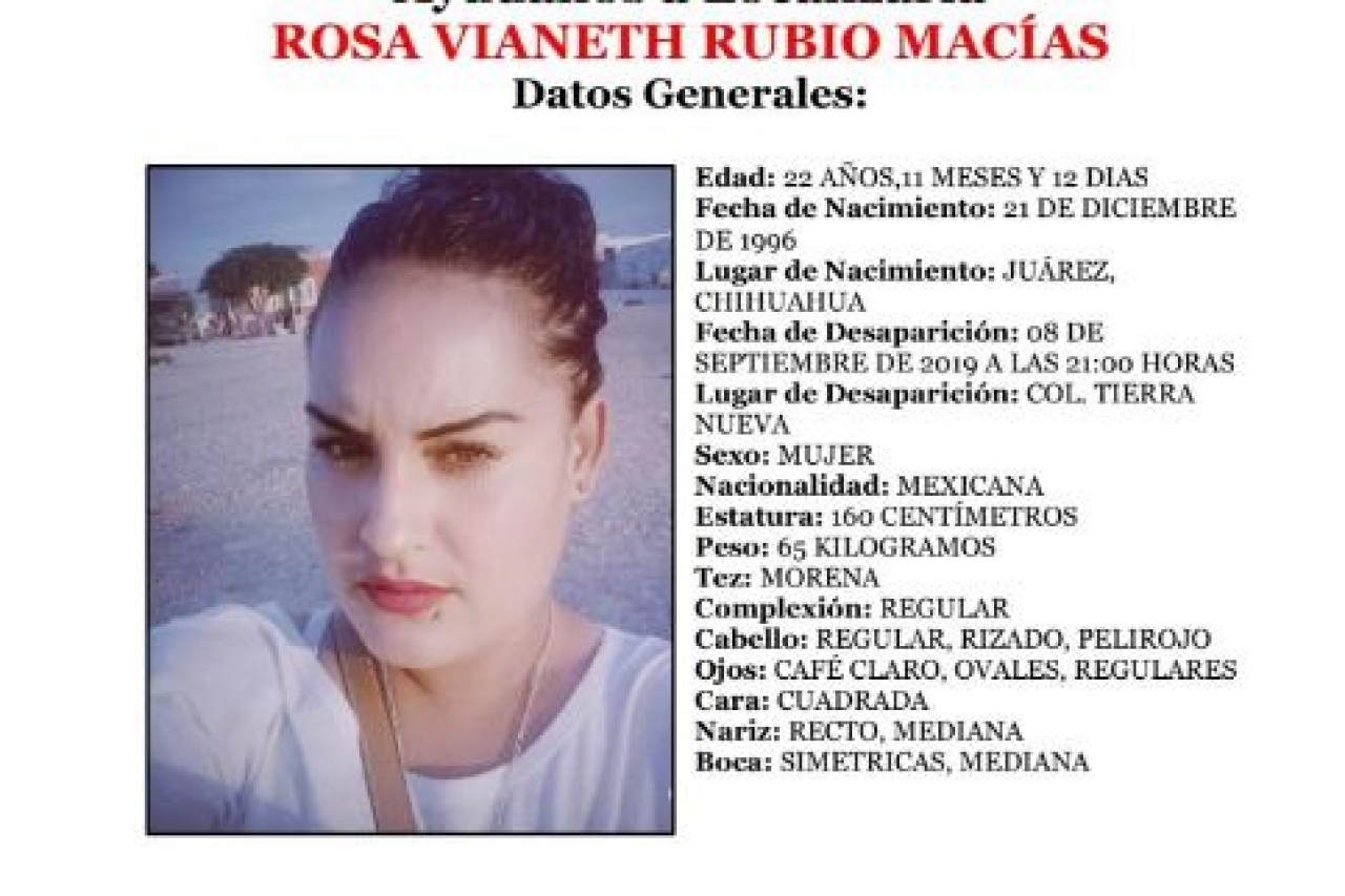 Piden apoyo para localizar a Rosa Vianeth
