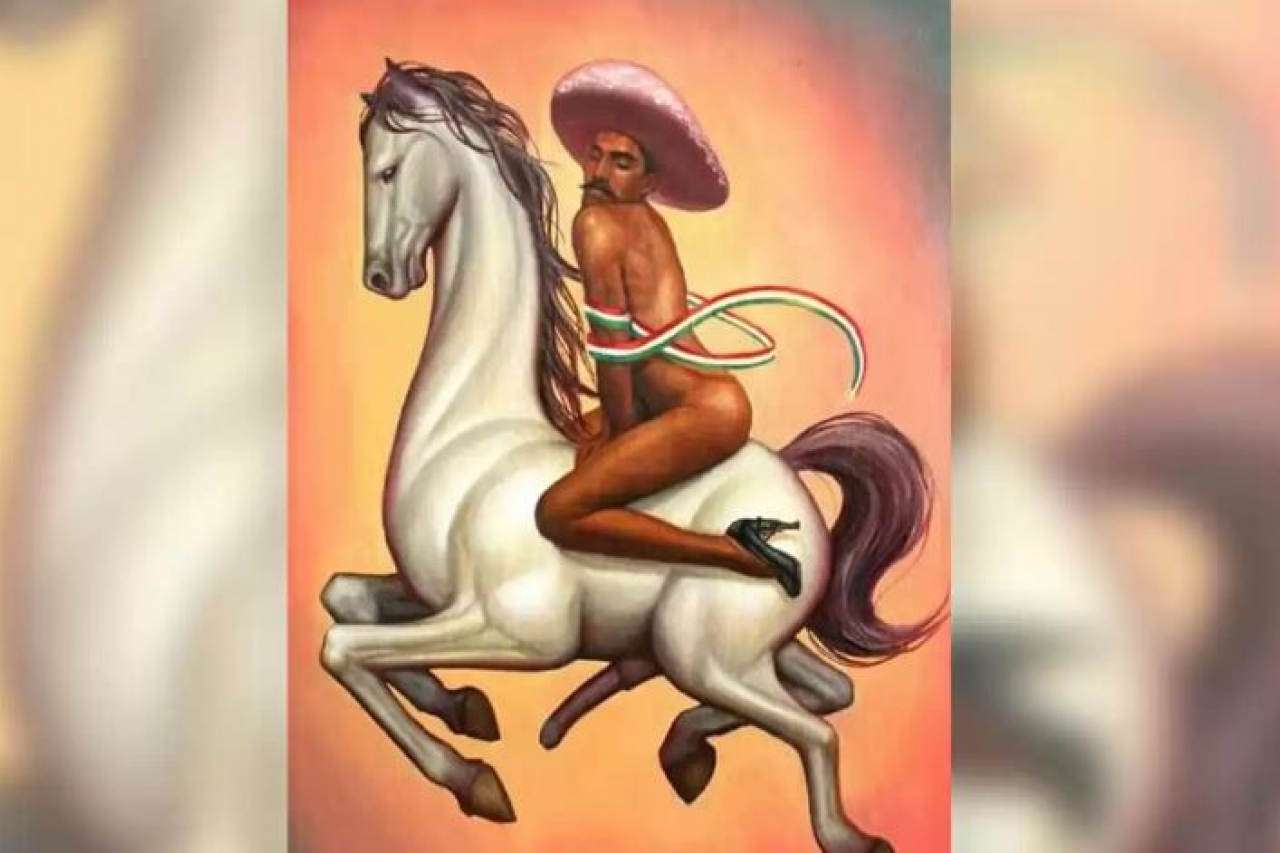 Familia de Zapata demandará a artista y al INBA por pintura gay