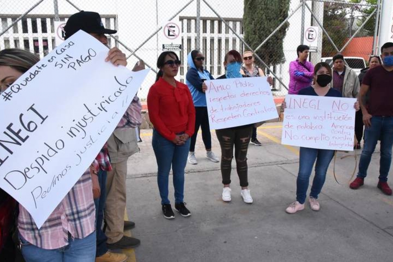 Protestan encuestadores de Inegi por despidos injustificados