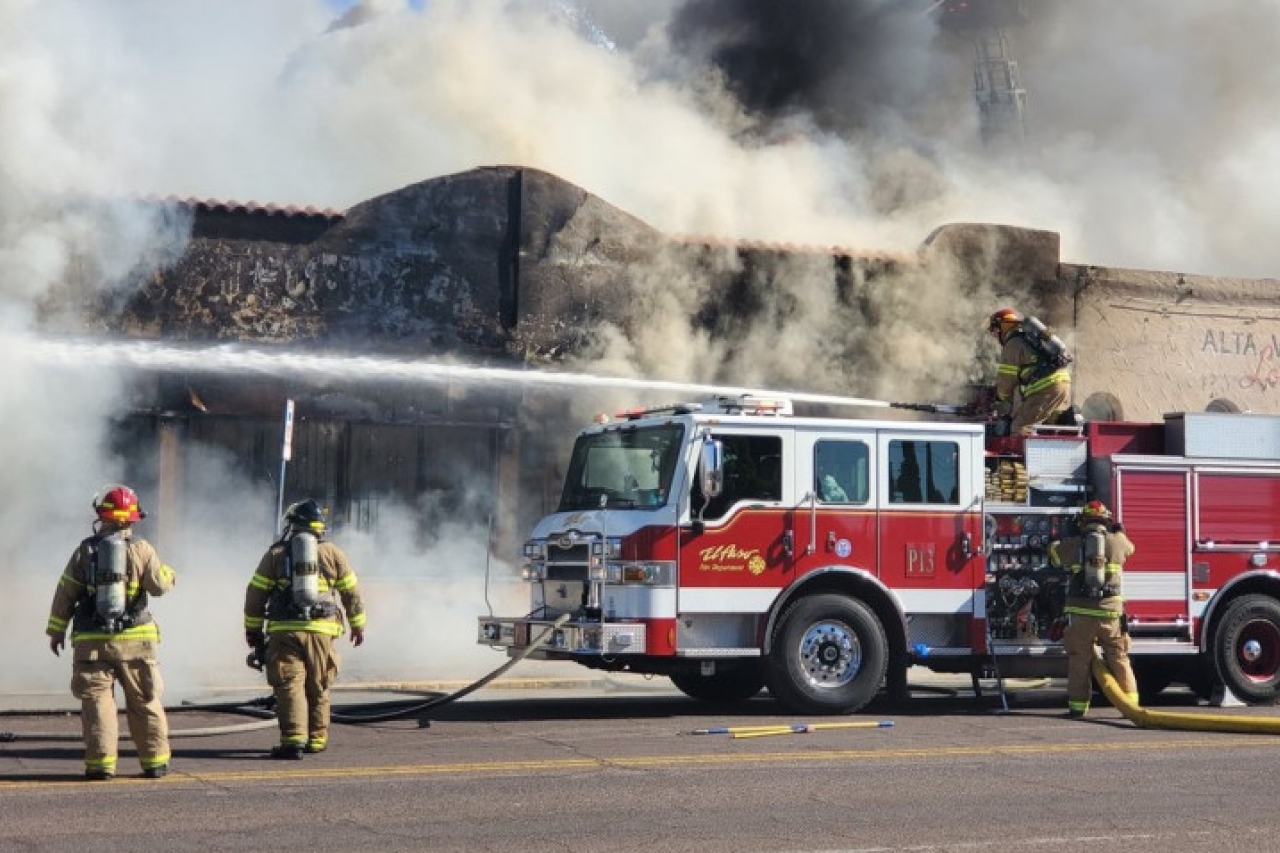 Reportan incendio en área central en El Paso