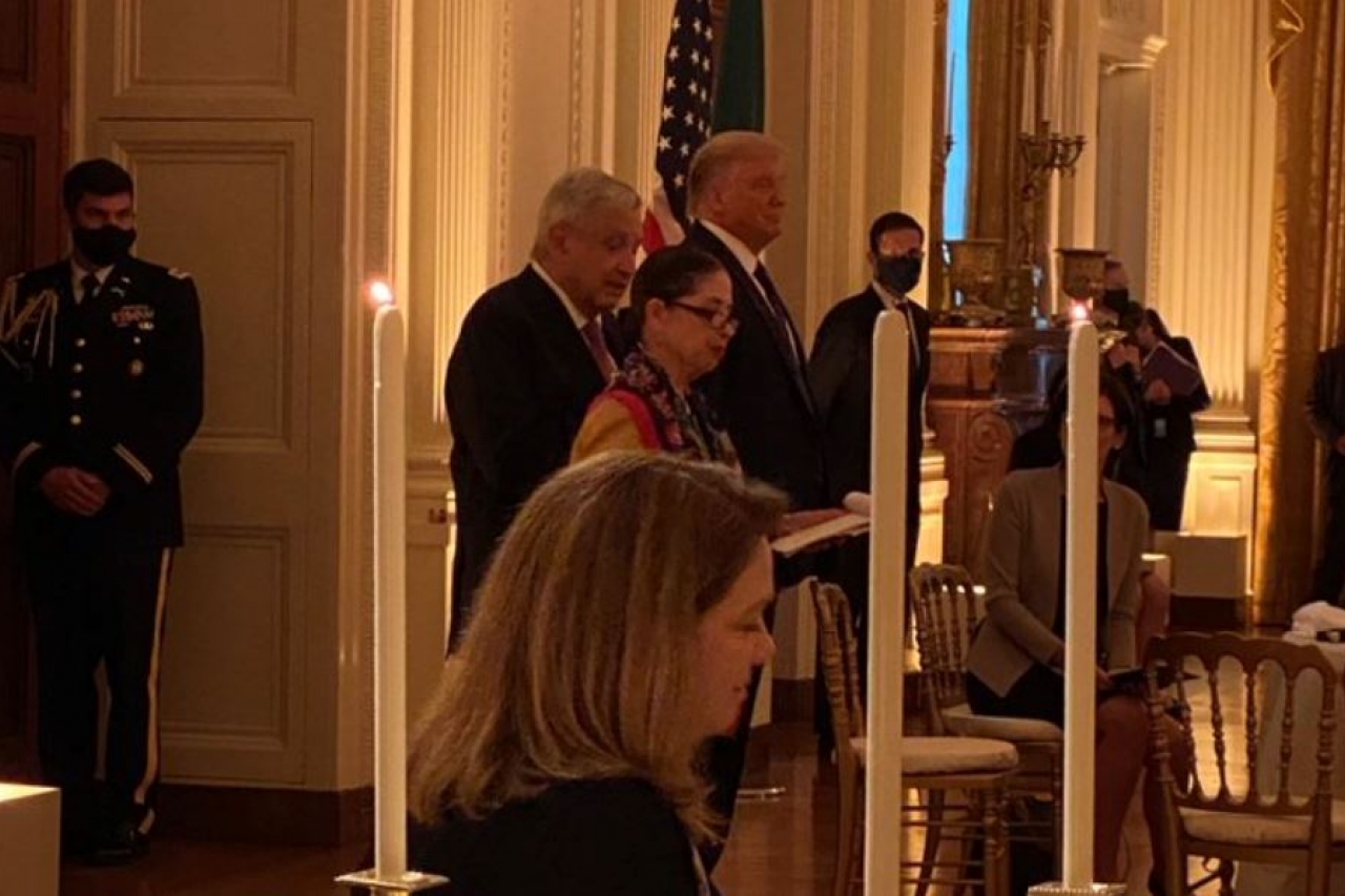 AMLO cena con Trump en Washington