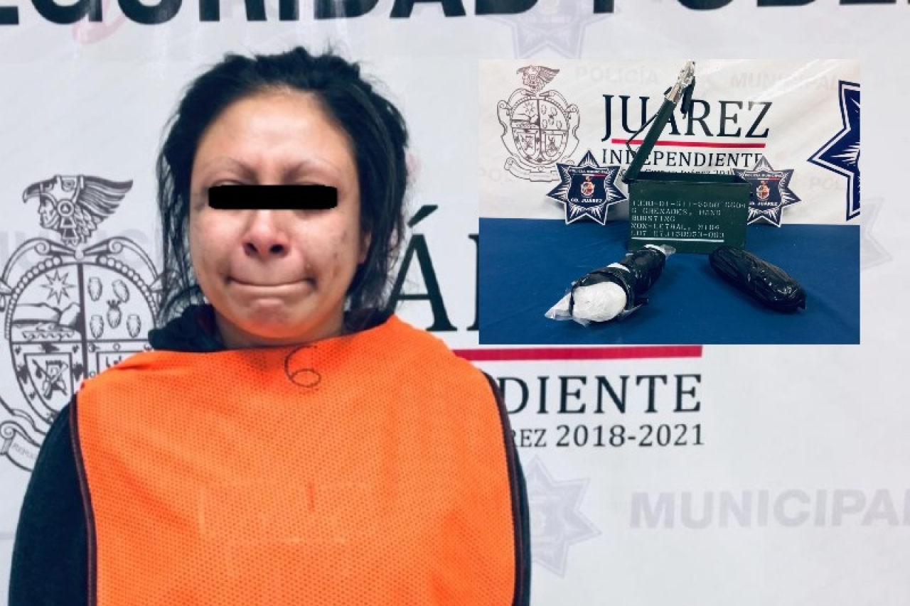 Arrestan a mujer con paquetes de cristal en caja 'portagranadas'