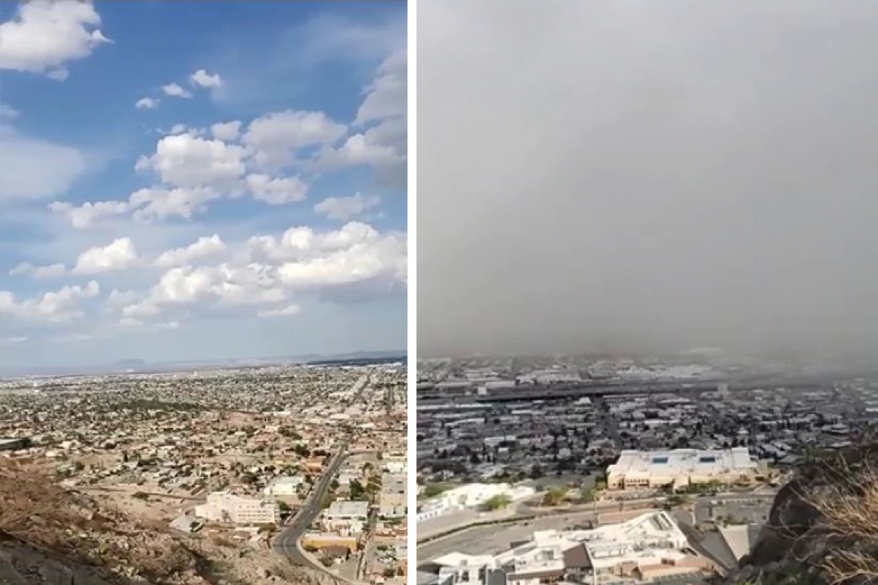 Video: Así se vio la tormenta de arena en la frontera el pasado viernes