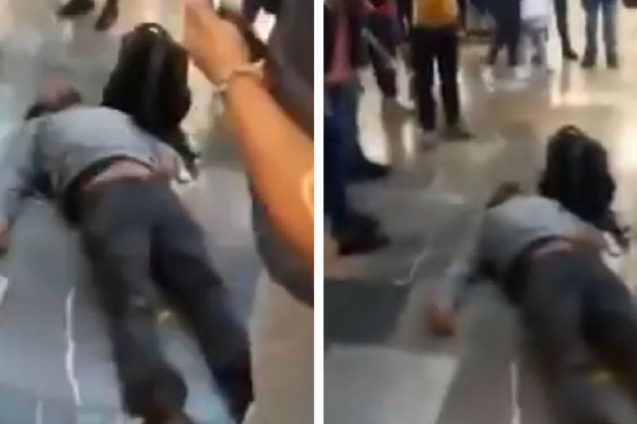 Video: Policía golpea a hombre por no usar cubrebocas, queda inconsciente