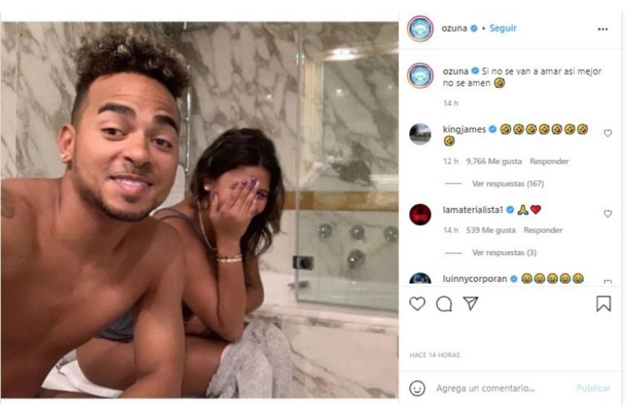 Instagram censura a Ozuna por polémica foto junto a su esposa en el baño