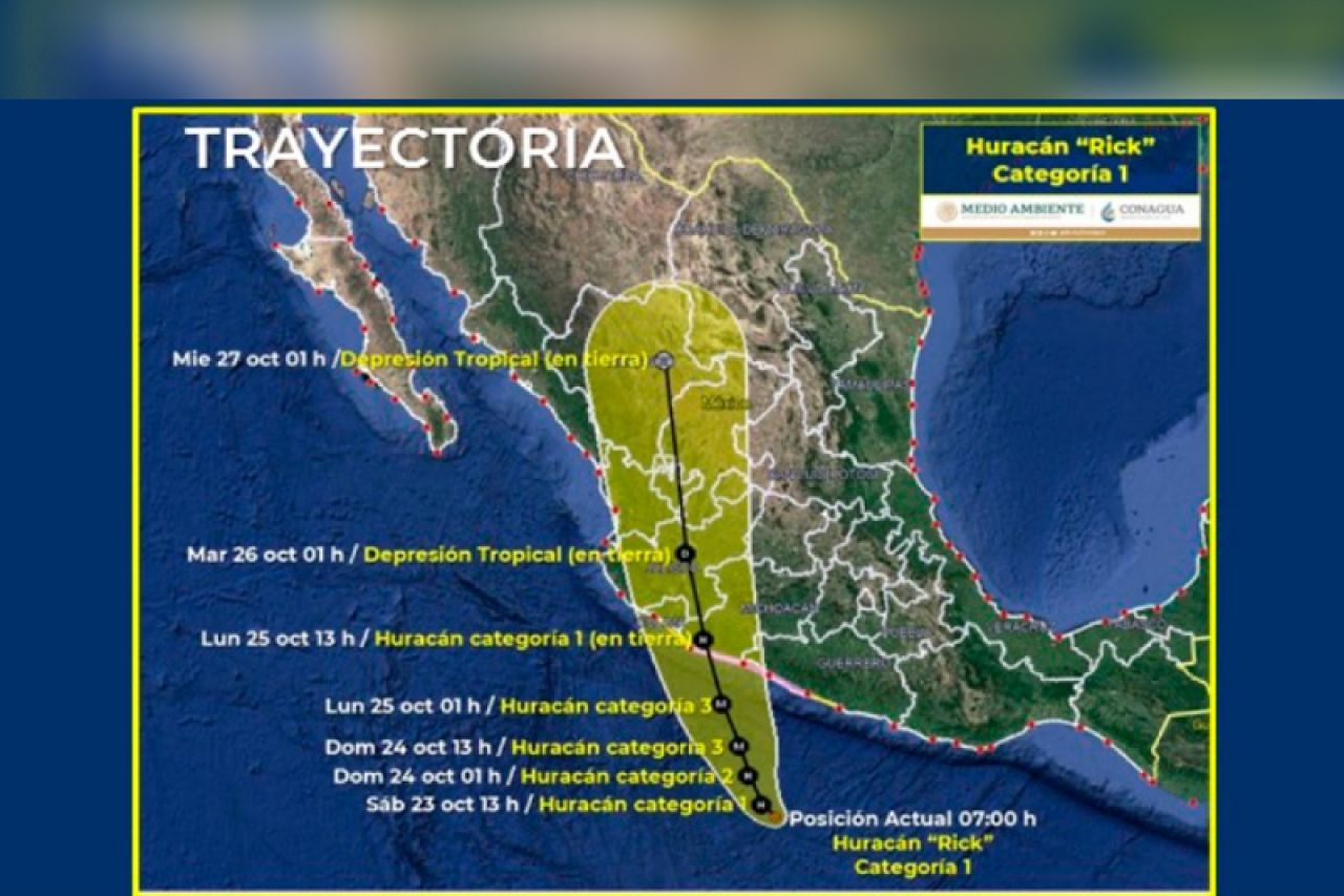 Avanza Rick como huracán en Guerrero y Oaxaca