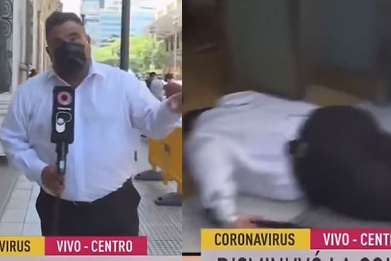 Video: Reportero se desmaya en plena transmisión