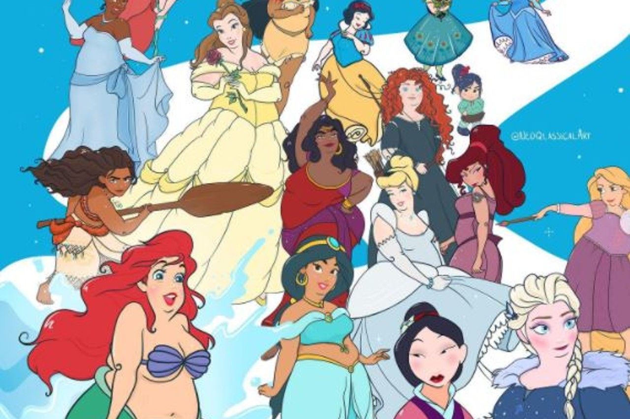 Recrean a las princesas de Disney en versión curvy