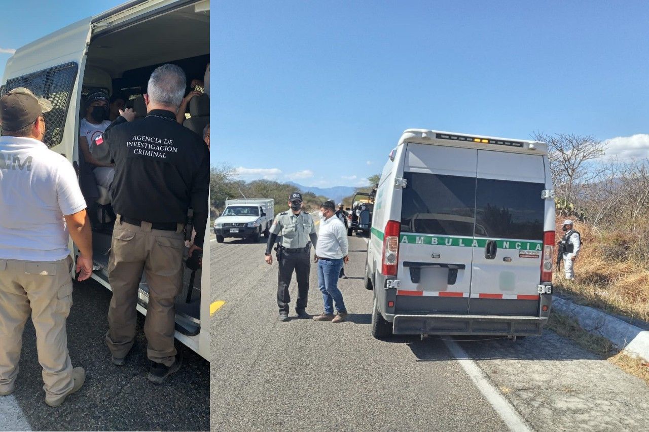 Interceptan ambulancia pirata con 28 nicaragüenses en Oaxaca