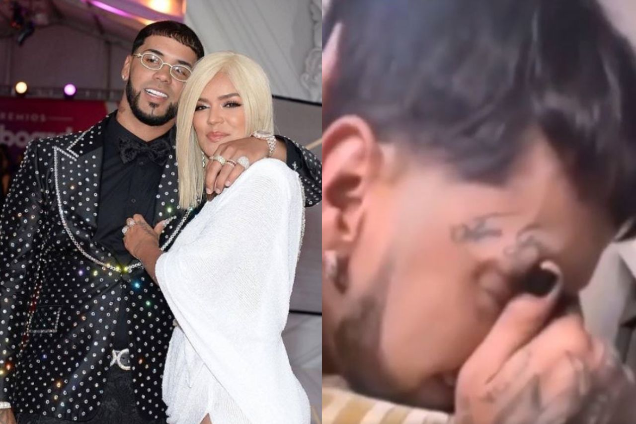 Video: Anuel rompe en llanto al borrarse el tatuaje de Karol G