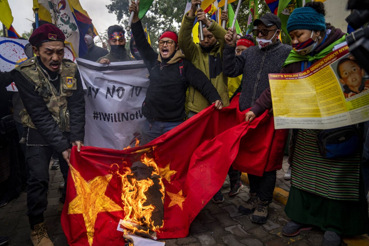 Protestan tibetanos en la India contra Juegos Olímpicos de Beijin