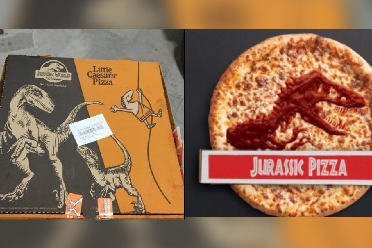 Little Caesar's lanza pizza de 'Jurassic World'