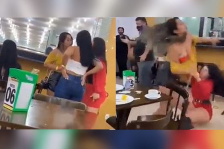 Video: Mujeres pierden la ropa durante pelea en restaurante