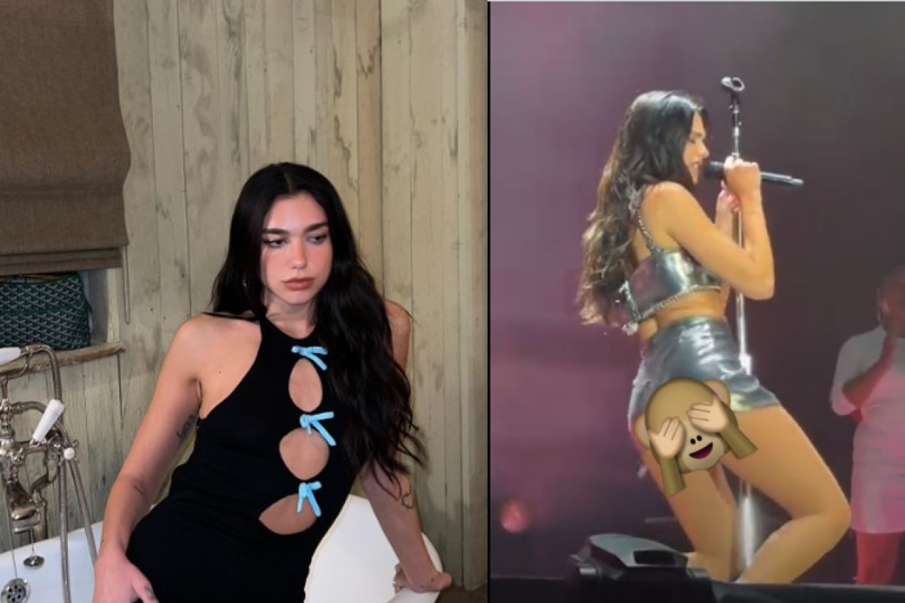 Video: Dua Lipa se pone minifalda y enseña de más en concierto