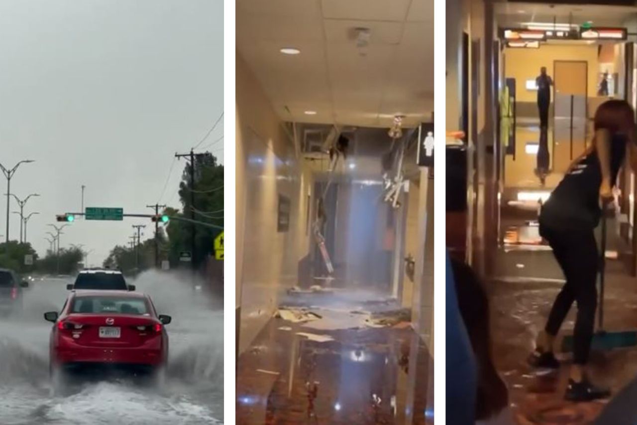 Video: Así quedó El Paso tras 4 minutos de lluvia