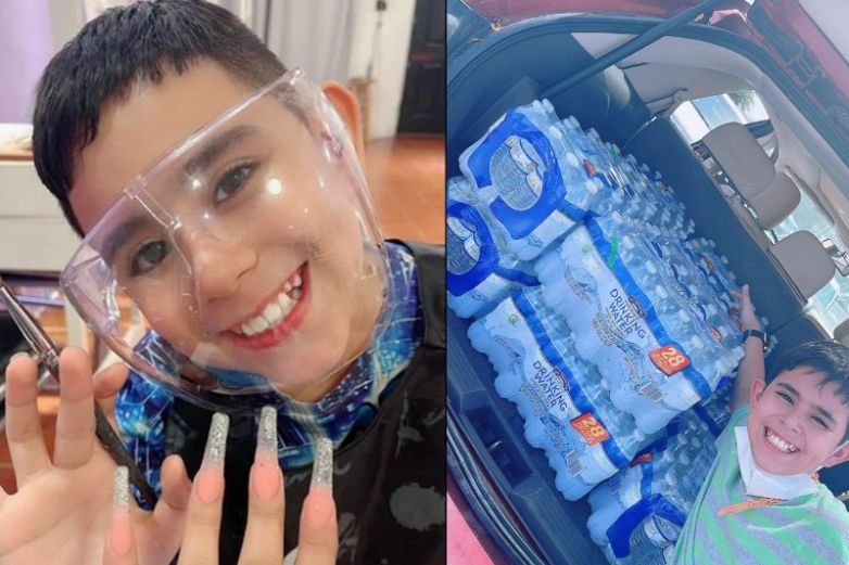 Niño que pone uñas acrílicas ahora regala agua en Monterrey 