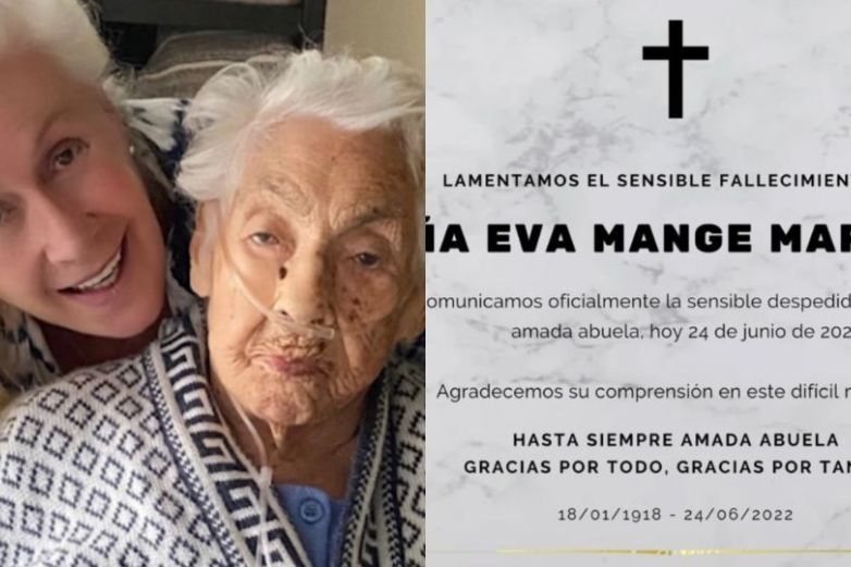 Dan el último adiós a Doña Eva Mange, falleció a los 104 años
