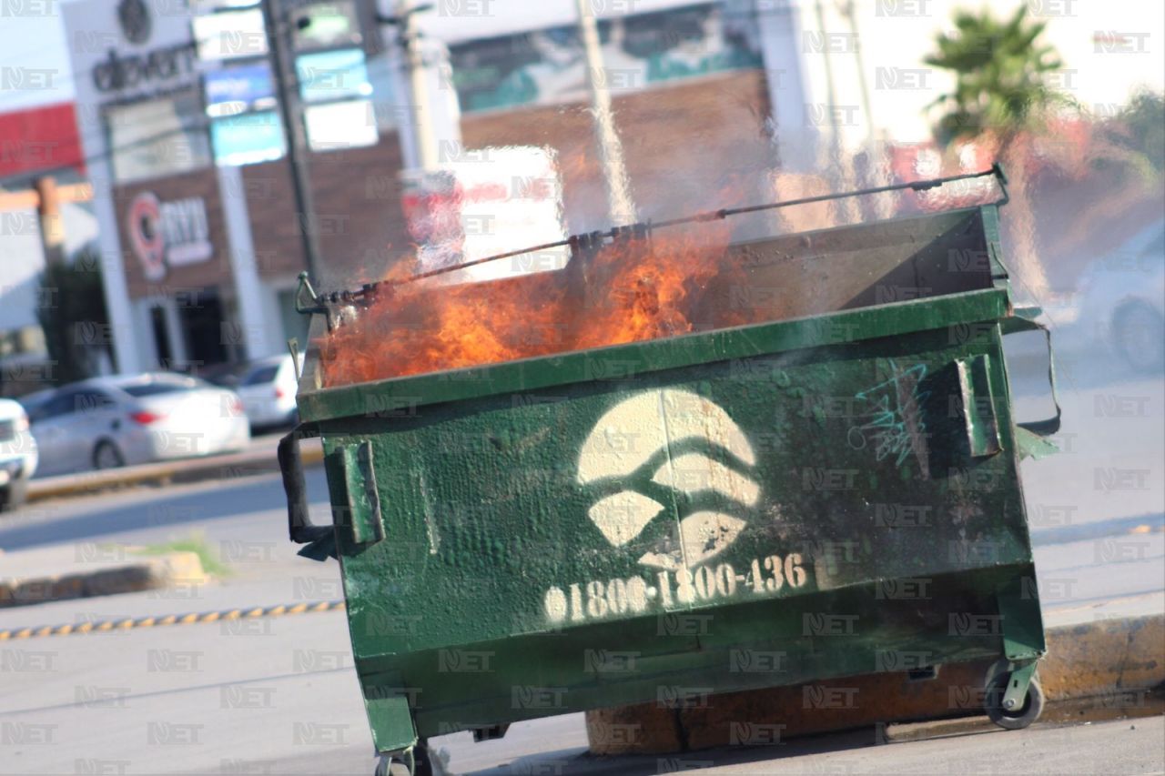 Prenden fuego a contenedor de basura en avenida Ejército Nacional