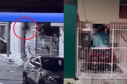 Video: Filtran momento exacto en que ladrón queda ensartado en reja