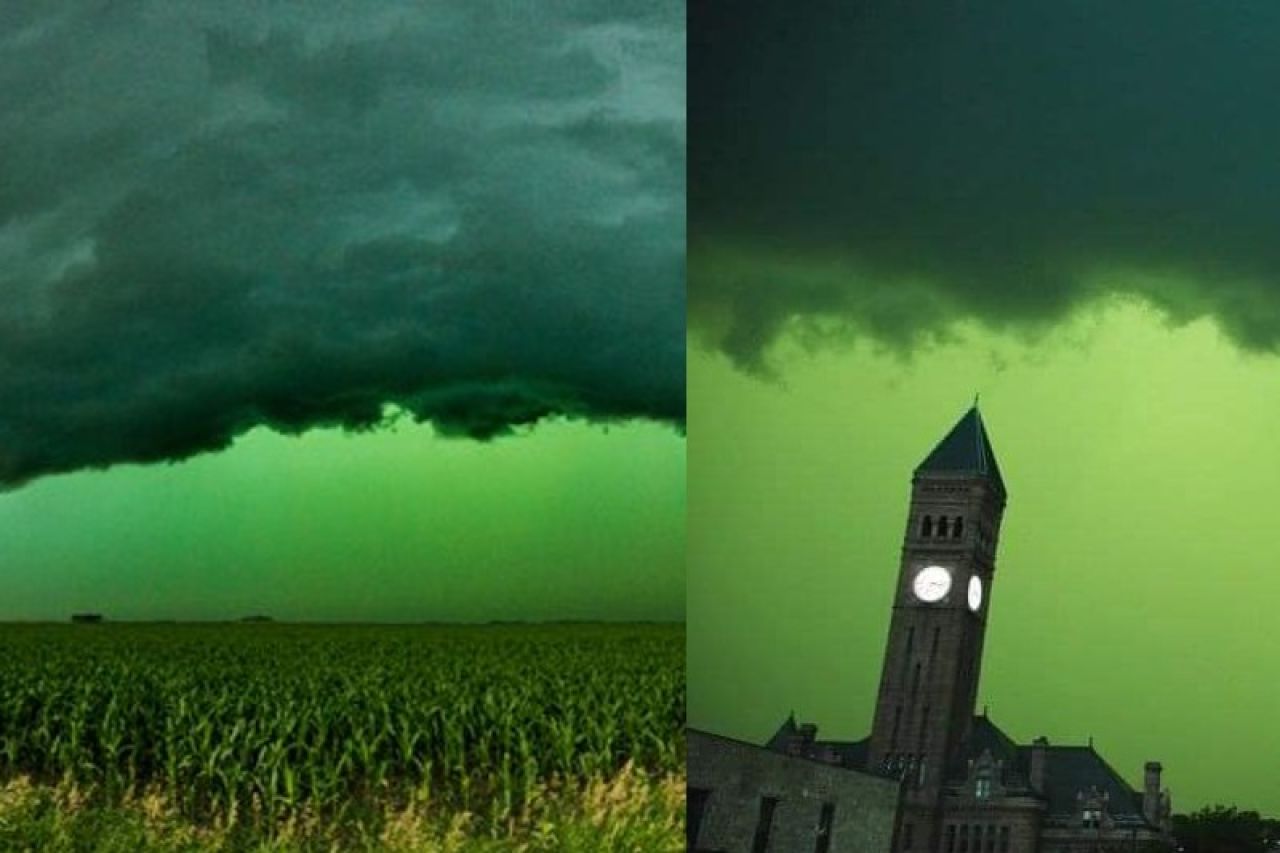 tormenta de cielo verde