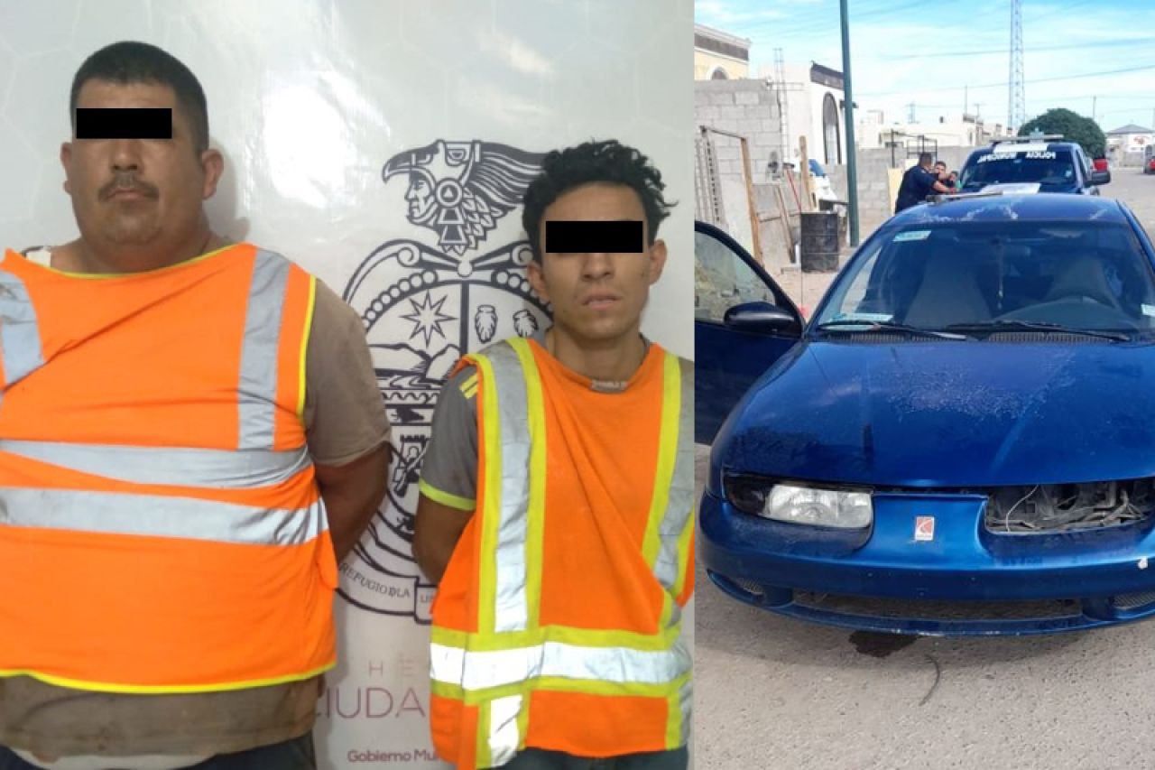 Detienen a 2 que iban en auto con reporte de robo