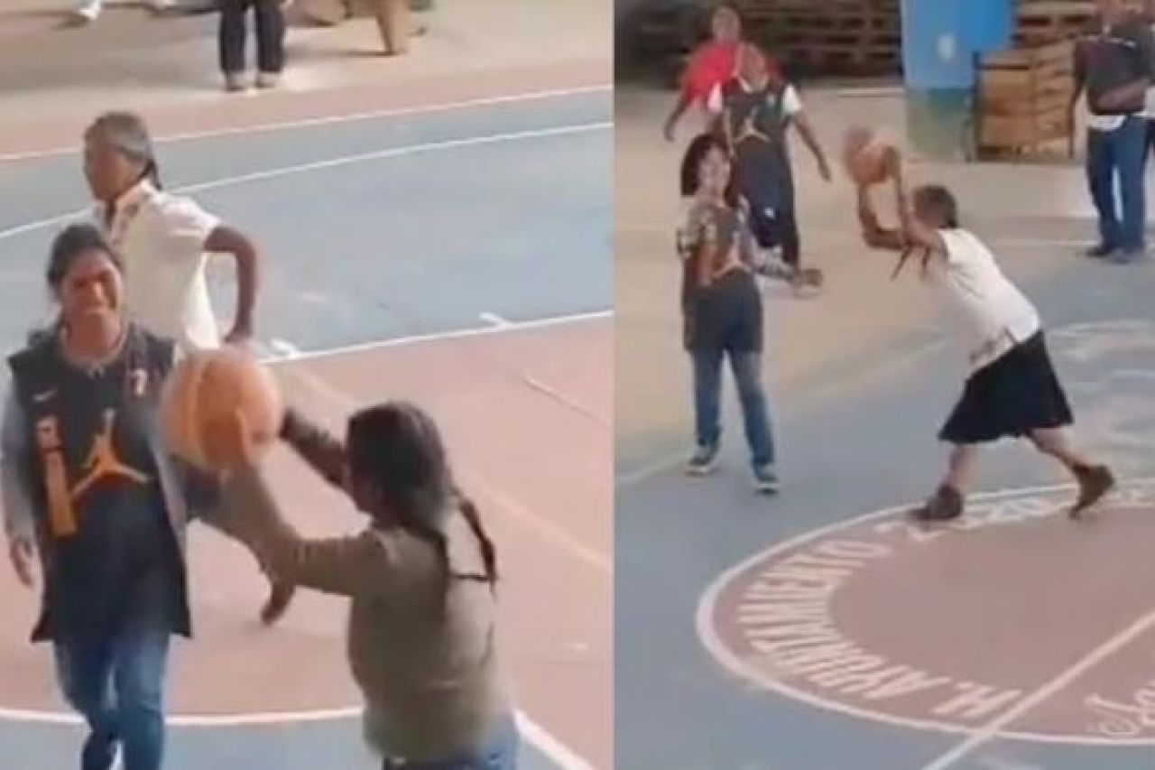 Video: Abuelita oaxaqueña demuestra sus dotes de basquetbolista