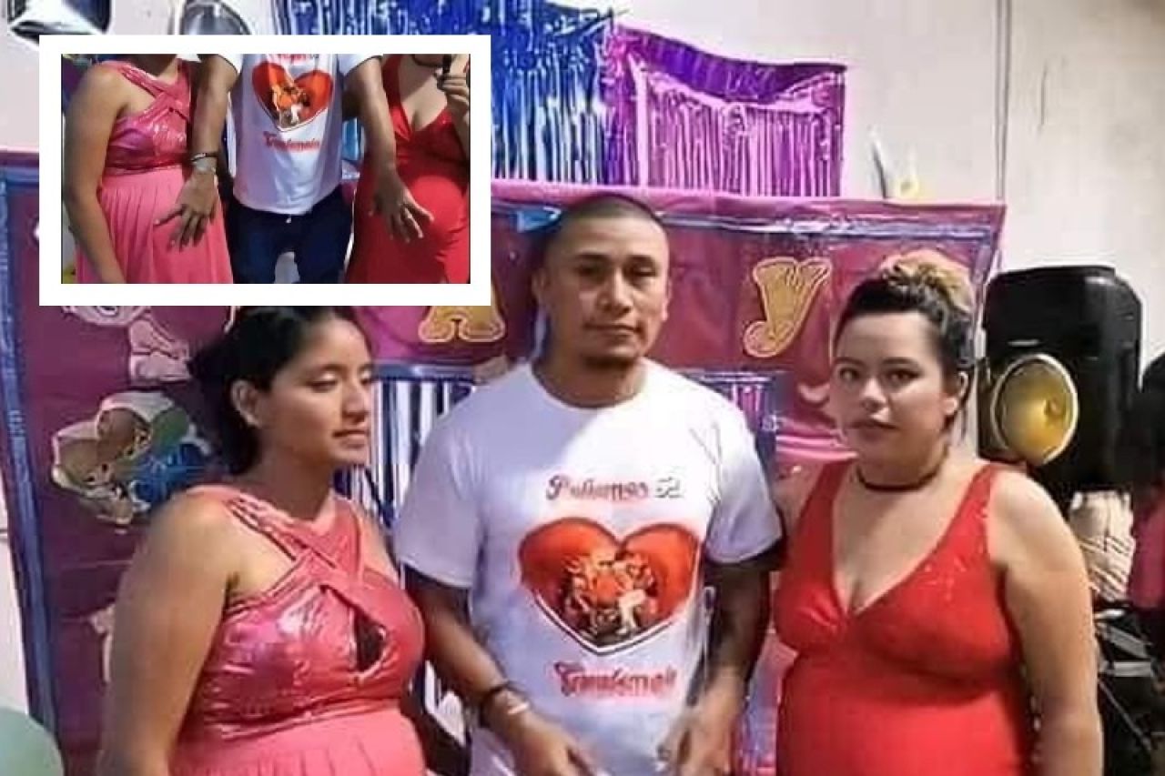 Video: Hombre celebra baby shower de sus dos esposas