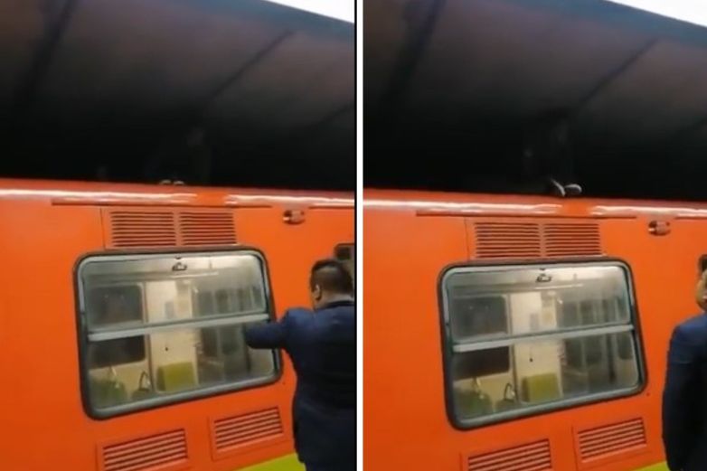Video: Hombre se sube al techo del Metro de la CDMX; lo arrestan