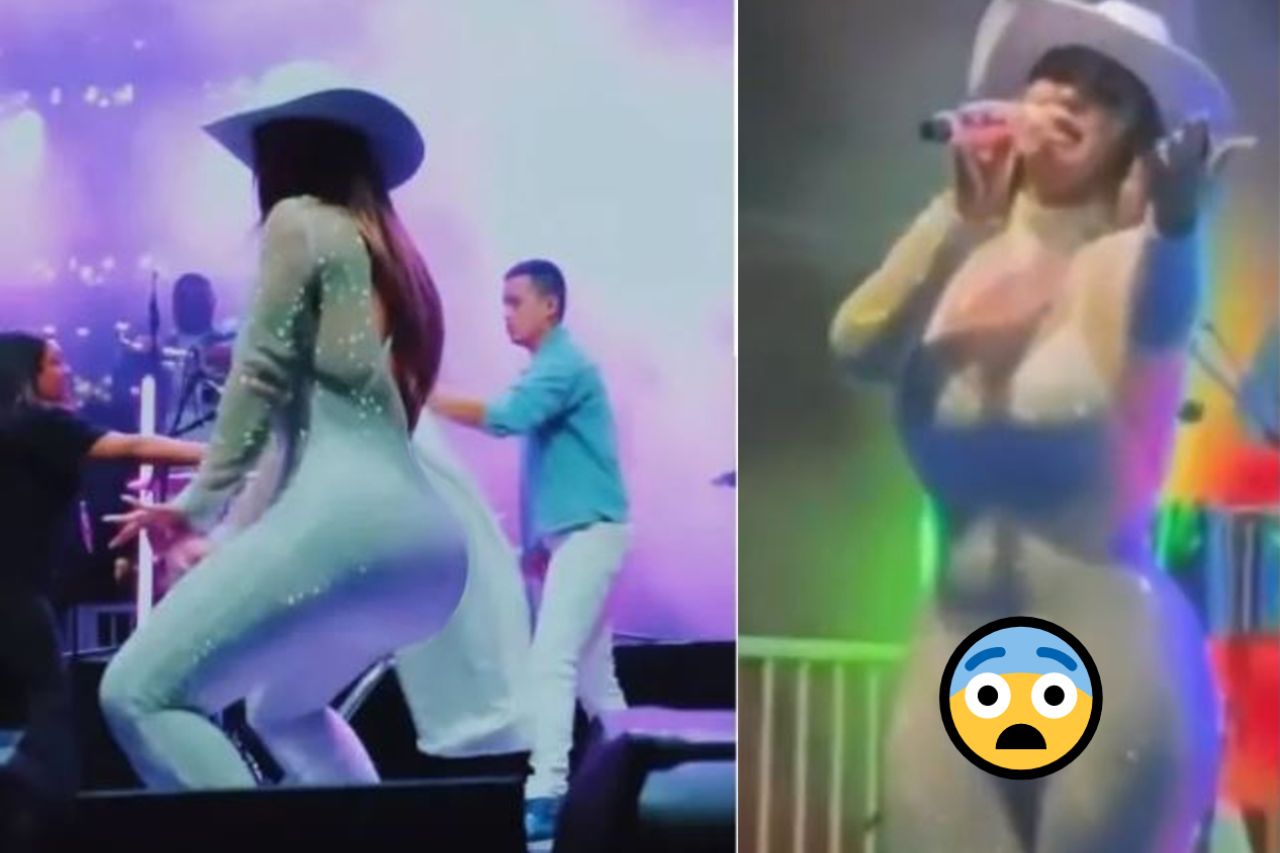 Video: Chiquis tuvo incidente con su vestuario en concierto