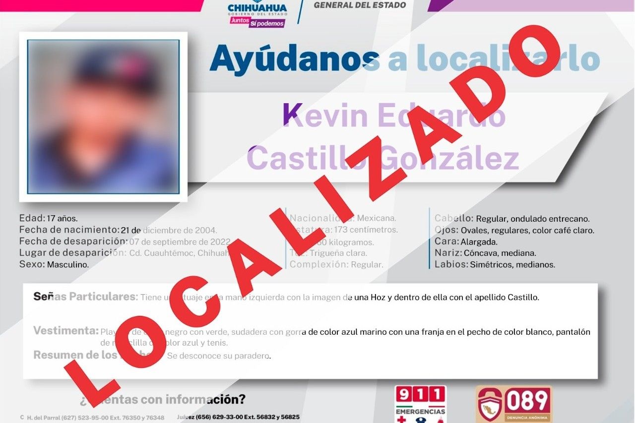 Localizan a Kevin Eduardo tras ser reportado como desaparecido