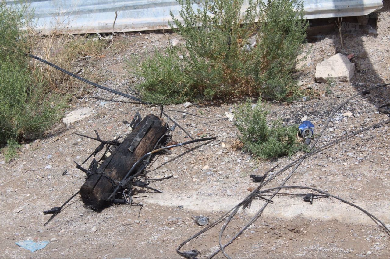 Tras explosiones, cables de la CFE en Anapra se queman