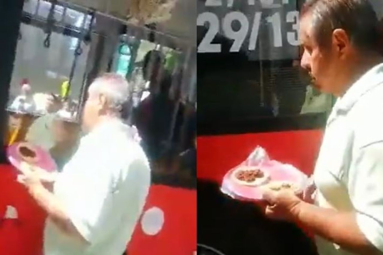 Hombre se vuelve viral por continuar comiendo tacos durante balacera