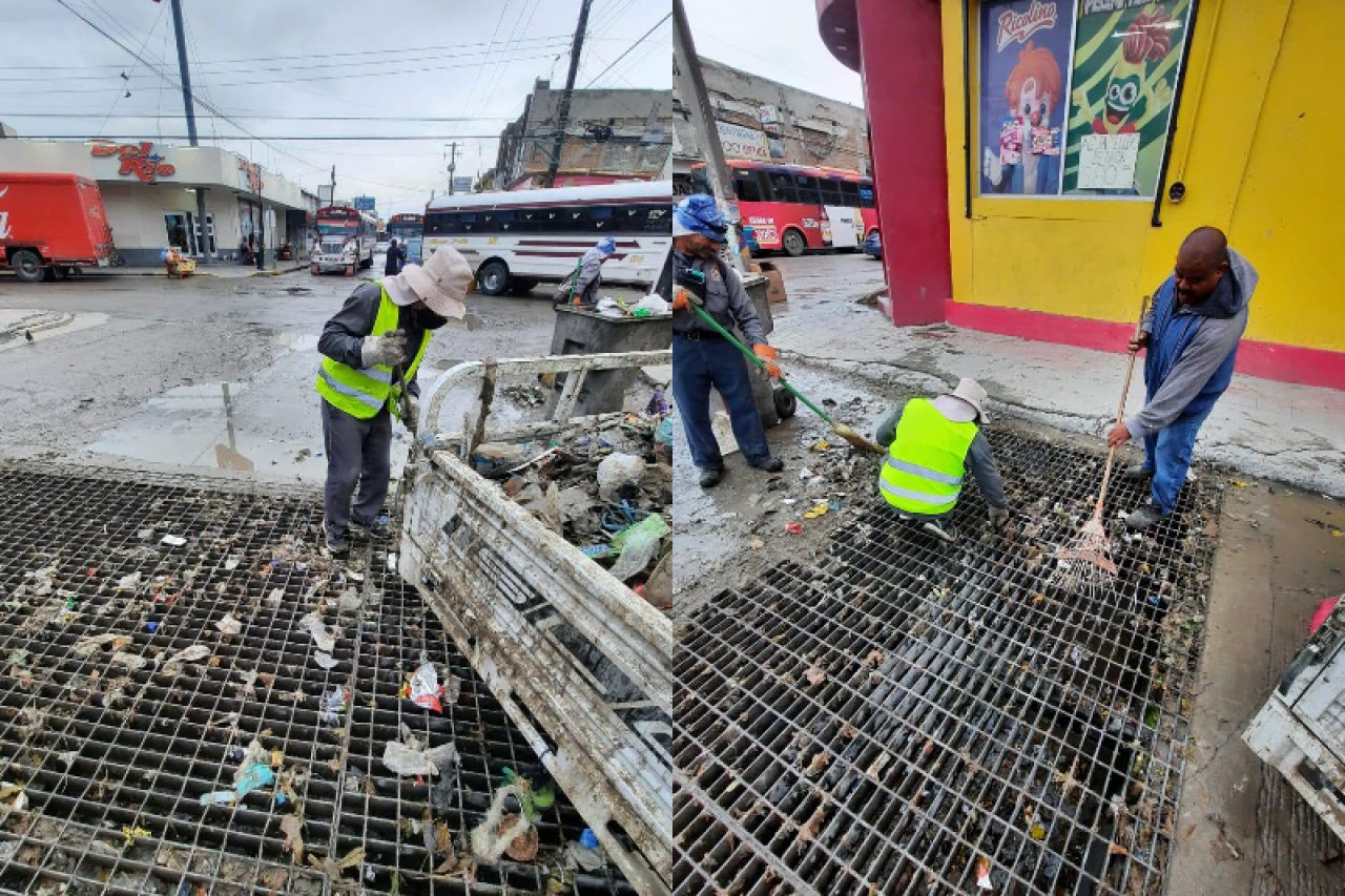 Tapa basura rejillas de desagüe en el Centro