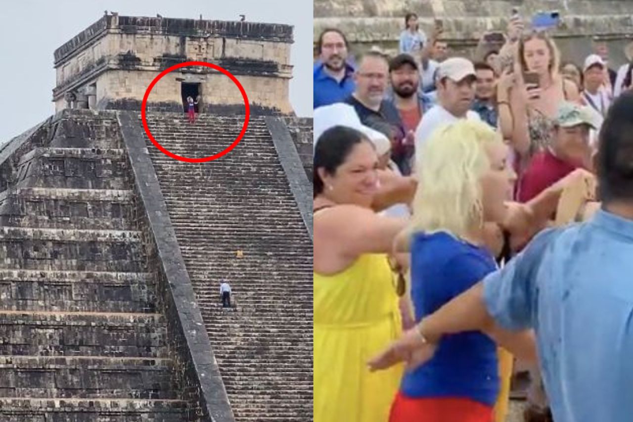 Video: Turista sube pirámide en Chichén Itzá y casi la linchan