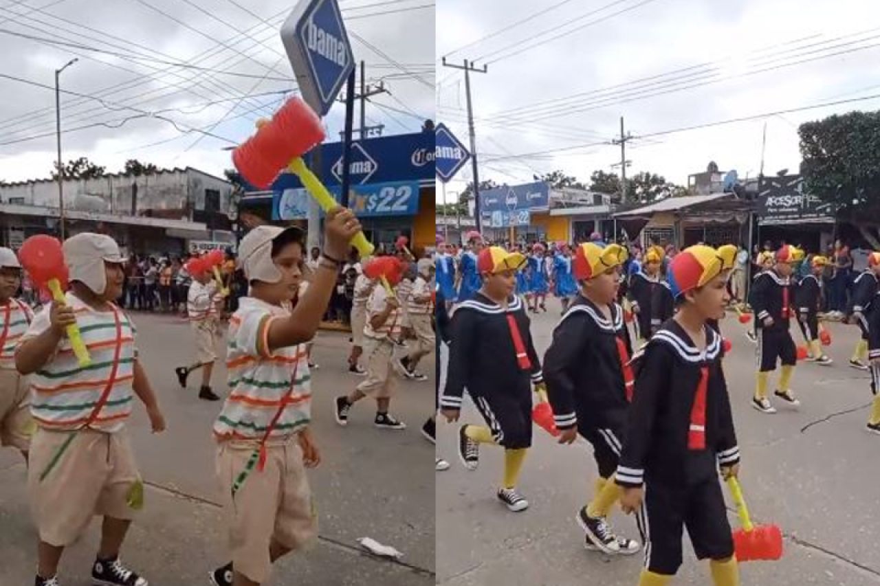 ¡Chanfle! Niños desfilan como personajes de El Chavo del 8