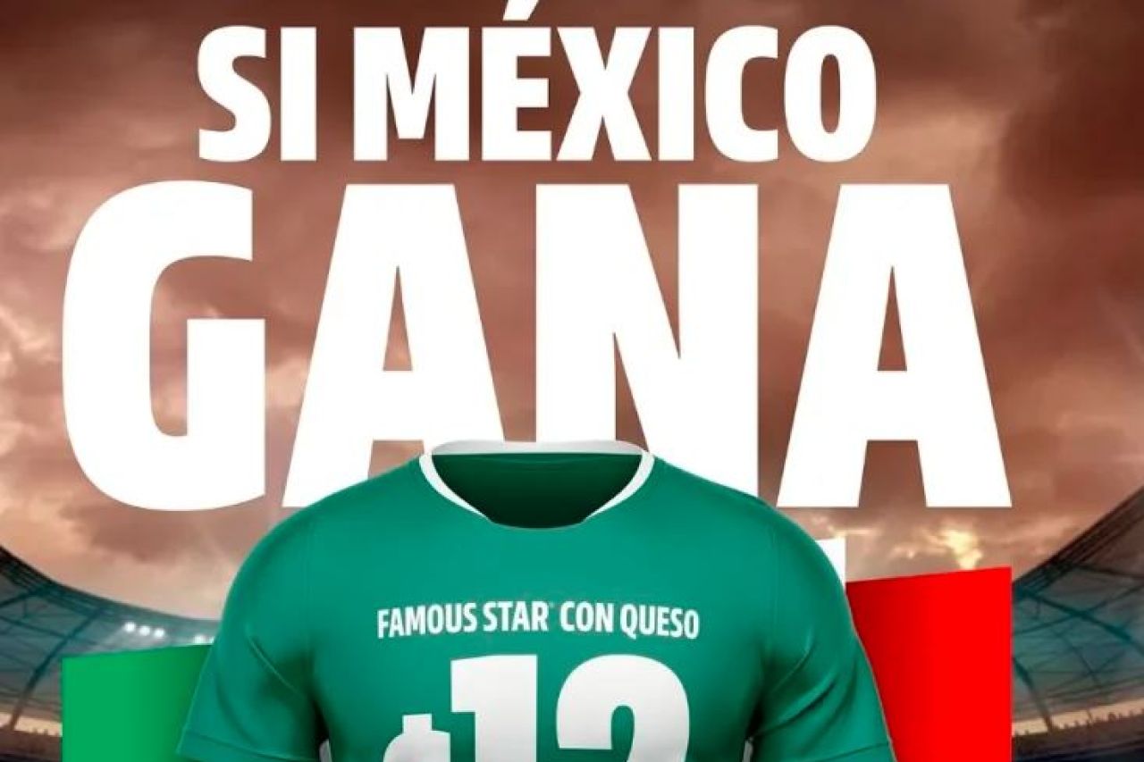 Hamburguesa en Carl´s Jr. a $12 si México gana