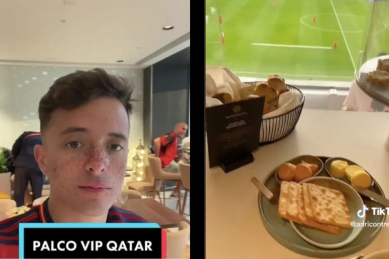 Joven presume cómo es un palco VIP en un estadio de Qatar