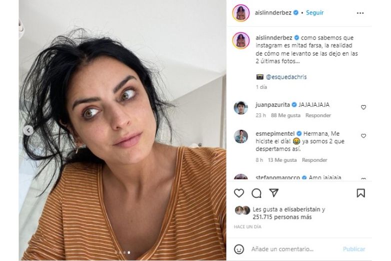  Sin filtros! Aislinn Derbez comparte fotos de cómo se ve sin maquillaje