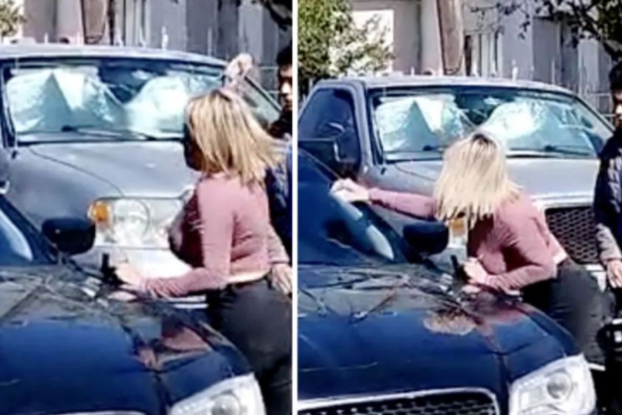 Video: ¡Bájate! Cacha infidelidad de su esposo con alumna y apedrea su auto