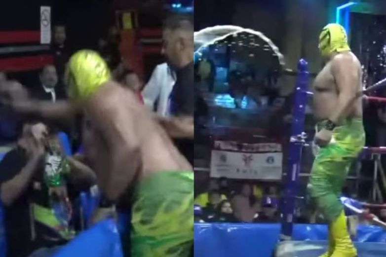 Video: Luchador golpea a fan por lanzarle cerveza
