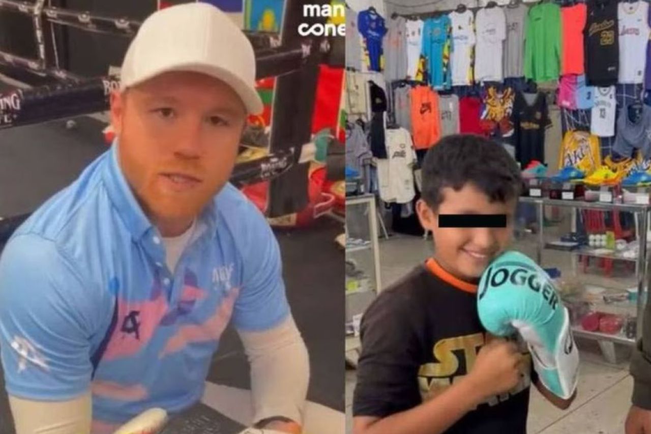 ¡Humildad! Canelo le regala guantes de box a niño limpiaparabrisas