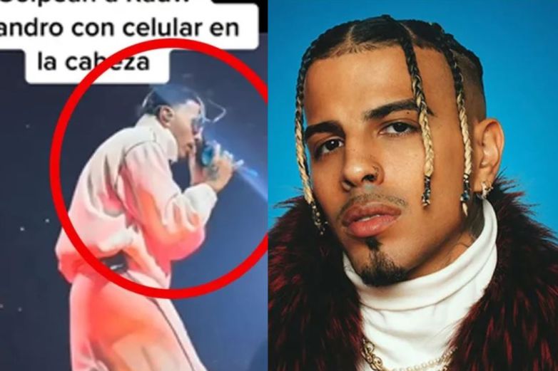 Video: Le avientan un celular en la cara a Rauw Alejandro en pleno concierto