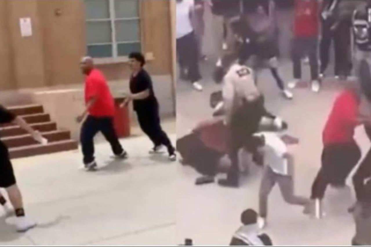 Video: Papá defiende y golpea a 30 alumnos que molestaban a su hijo