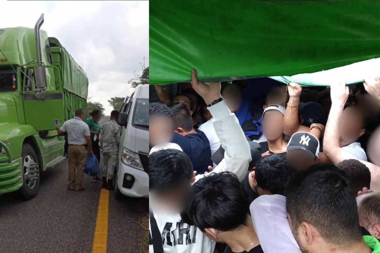 Detectan a 123 migrantes en un camión en Chiapas