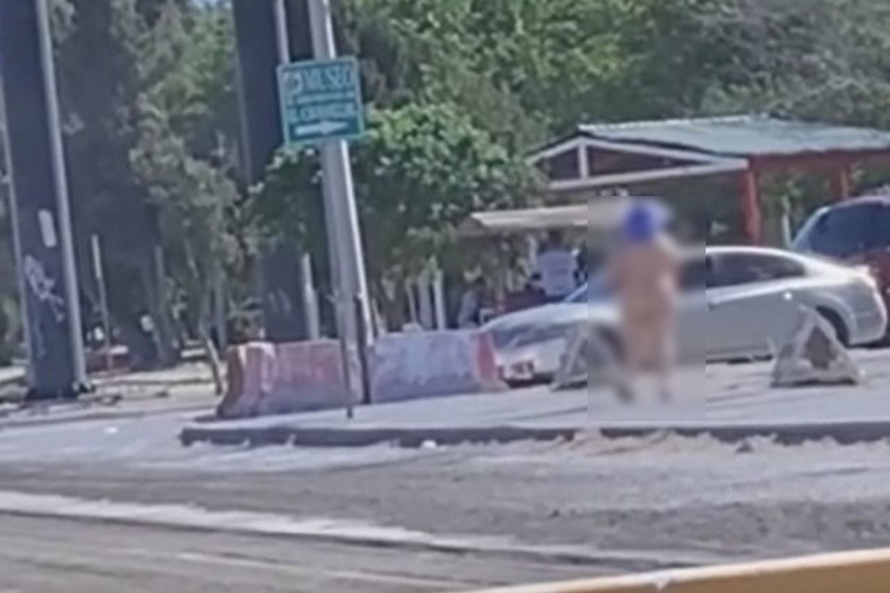 Video: Captan a persona desnuda desde fila del puente Libre